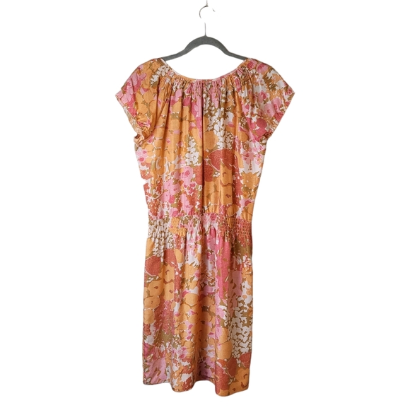 Talbots Orange Mod Floral Silk Dress - Picture 2 of 9